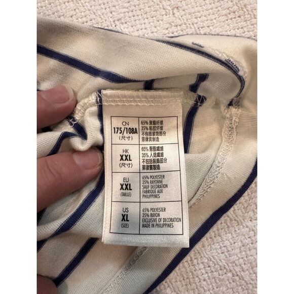 Disney Parks Blue White Striped Red Star Mickey Shirt Size XL - Picture 5 of 6